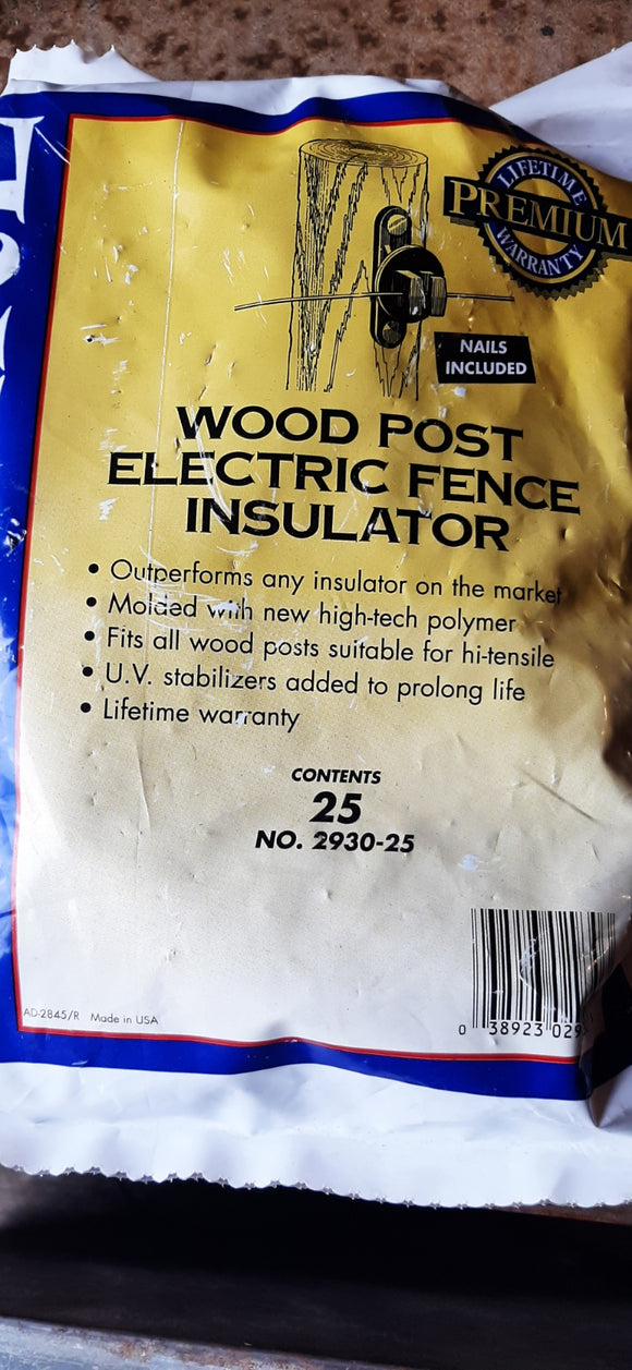 Premium Wood Post Electric Fence Insulator 25/pkg