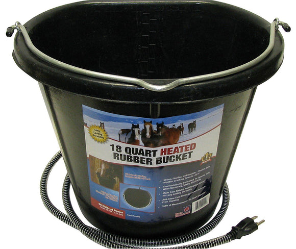 12qt Flat Back Heated Rubber Bucket